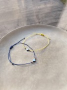 Bransoletka Ukraina niebieska srebrne serduszko 