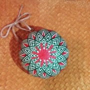 Bombka choinkowa rękodzieło haft temari