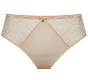 Figi brazyliany Samanta Charlotte M300 r. M, beżowe, koronka, majtki tanga