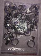 OKAZJA! CICHE KÓŁKA DO KARNISZA Z ŻABKAMI 19MM/16MM SATYNA 30 SZTUK