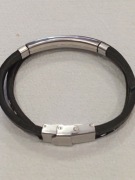 Modne skórzane bransoletki dla mężczyzn i kobiet ze stali nierdzewnej 20 CM