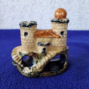 Stara ozdoba do akwarium ceramiczny zamek z PRL