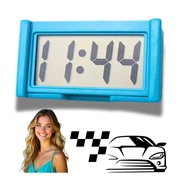 ZEGAREK ELEKTRONICZNY SAMOCHODOWY NA BATERIE CZYTELNY DO AUTA LCD NIEBIESKI