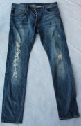 SPODNIE H&M W36 L34 CN180/90A SKINNY LOW WAIST JEANSOWE Z DZIURAMI