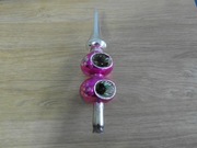 Szklany szpic na choinkę z reflektorem bombka z PRL - u