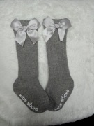 Piękne podkolanówki dziecięce 0-4y szare PREZENT 