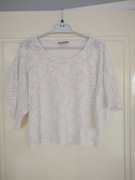 Biała bluzka do pasa w liście paprotki