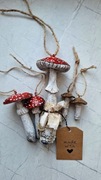 Ozdoby choinkowe handmade grzybki zawieszki na choinkę świąteczne ozdoby