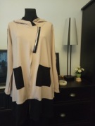 Bluza bawełniana Turecka beżowa z czarnym 3, 4 XL