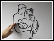 Metalowa dekoracja ścienna rodzina rodzice i dzieci