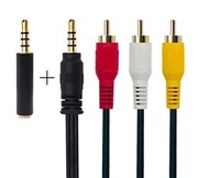 Kabel 3 RCA męski do 3,5mm AUX 1,5m