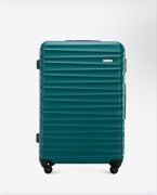 WITTCHEN duża walizka z ABS-u zielona żebrowana 