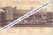 ELBLĄG ELBING - Lokomotywa parowa Stocznia fabryka Ferdinand Schichau ~1910