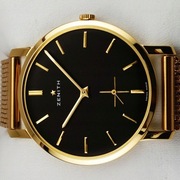ZENITH zegarek męski 1960 LITE ZŁOTO 18K BLACK XL