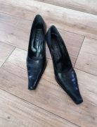ZYCH Czarne czółekna szpilki skóra naturalna roz 39 