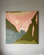 Duży obraz abstrakcyjny 100x100cm ręcznie malowany akryl