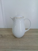 Elegancki dzbanek / imbryk porcelanowy Wawel – biały ze złotym zdobieniem