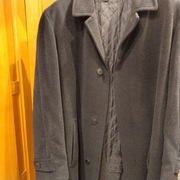 Męski płaszcz czarny LANTIER, 100% WEŁNA 