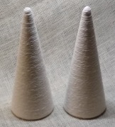 Stożek Styropianowy Baza Choinka Ozdoba Sznurek Bawełna Handmade 20 cm