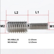 SZPILKA REDUKCYJNA M14 NA M8 INOX