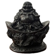 POSĄG BUDDY figurka CZARNY OBSYDIAN - OBFITOŚĆ