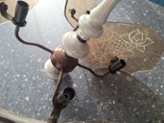 lampa żyrandol prl sufitowa klosz kwiaty ceramika i szkło