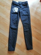 Nowe jeansy 34 36 XS S Orsay czarny kropki