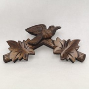 Drewniana korona zwieńczenie zegara drewno ptaki