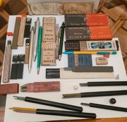 PRL duży zestaw ołówki rysiki pręciki do szkicowania rysowania 1960-70-80 r