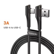 Kabel USB-A do USB-C kątowy 3A Toocki 1m szybkie ładowanie