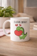 Kubek „I LOVE YOU” – uroczy dinozaur z sercem