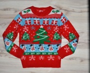 314* Made by Elves Świąteczny sweter 7/8 lat_ 122/128 cm