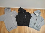 3x bluza długa szara z kapturem 158/ 164 XS oraz czarna i szara rozpinana