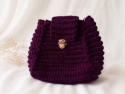 Torebka kuferek na szydełku vintage z bawełnianą podszewką handmade 