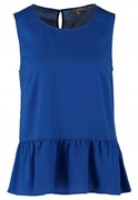 MINT & BERRY BLUZKA TOP Z FALBANKĄ NIEBIESKA CHABROWA 38/40 M/L
