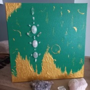 Kryształ górski, kwarc różowy, obraz.