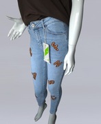Spodnie jeansowe M.Sara, push up, litery z dżetami, XS