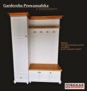 Garderoba Biała z el.Litego Drewna Korona Siedzisko Dąb BEKAS Producent 