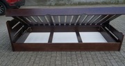 Łóżko dębowe z otwieranym pojemnikiem na pościel i materacem  wymiar 200X90