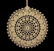 Zawieszka ozdoba na okno szydełkowa 28cm ecru (Z151)