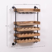 Rustykalna Wisząca półka na wino z drewna mango