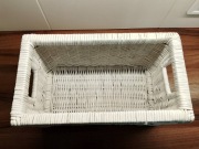 Polska Wiklina duży biały kosz koszyk wiklinowy 36 x 20 x 21