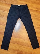 Chino Cross Jeans E 120-016 W28 L30, ciemnoszara krata, stan idealny