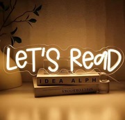 READ MORE BOOKS NEON LAMPKA LED KSIĄŻKA CZYTANIE NA PREZENT BIBLIOTEKA 