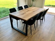 STÓŁ LOFT ROZKŁADANY BLAT DĘBOWY NOGI STALOWE