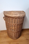 Duży kosz wiklinowy 100l z klapą i rączkami na pranie