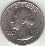 USA quarter dollar 25 centów 1986 P - nr 1