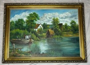 Biały koń obraz olejny na płótnie