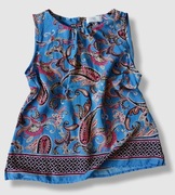 Wallis Petite wizytowa bluzka bez rękawów niebieska wiskoza 38