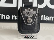 Zippo Harley Davidson oryginalne skórzane etui, czarna skóra
